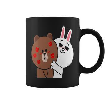 Cute Brown Bear Cony Bunny Rabbit Shower Me With Love Kisses Coffee Mug - Seseable