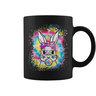 Cute Bunny With Bandana Heart Glasses Bubblegum Easter Day Coffee Mug - Seseable