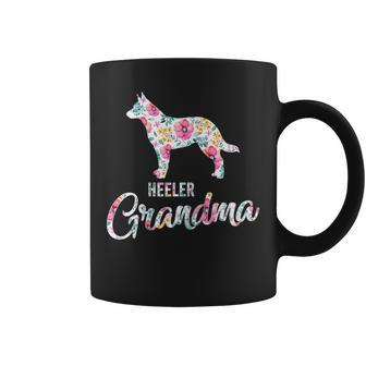 Cute Dog Heeler Grandma Flower Gifts Gift For Womens Coffee Mug | Mazezy