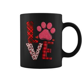 Cute Dog Owner Gift Valentines Day Cat Rescue Pawprint Coffee Mug - Seseable