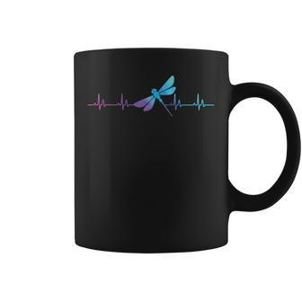 Cute Dragonfly Heartbeat Design Dragonflies Coffee Mug | Mazezy