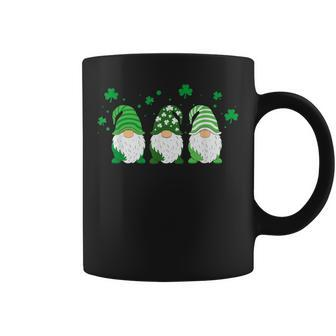 Cute Gnomes Holding Shamrock Leopard Plaid St Patricks Day Coffee Mug - Seseable