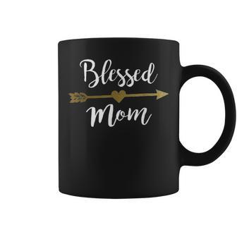Cute Gold Arrows Blessed Mom Clothes Thanksgiving Gifts Coffee Mug - Seseable