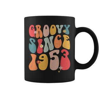 Cute Groovy Since 1953 Colorful Flowers Style Lover 69Th Coffee Mug | Mazezy