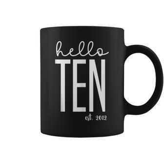 Cute Hello Ten Est 2012 Youth Girl 10Th Birthday V2 Coffee Mug - Thegiftio UK