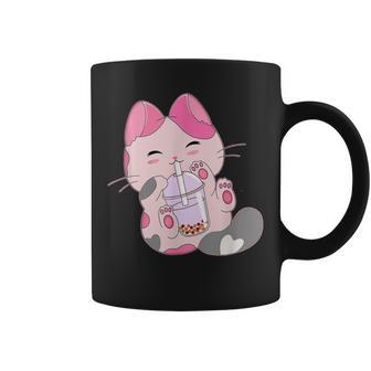 Cute Kawaii Cat Boba Bubble Milk Tea Anime Neko Kitten Coffee Mug - Seseable
