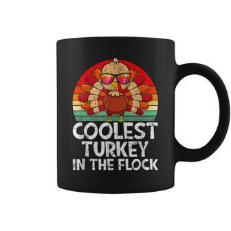 Cute Kids Coolest Turkey In The Flock Thanksgiving Boys Kids Coffee Mug - Thegiftio UK