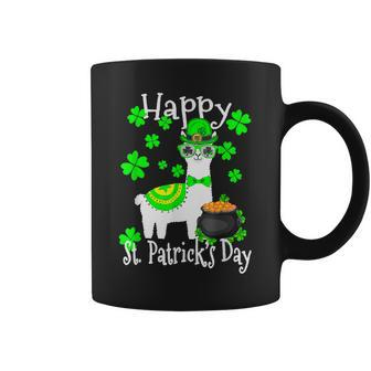 Cute Llama Happy St Patricks Day Pot Of Gold Irish Llama Coffee Mug - Seseable