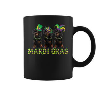 Cute Mardi Gras Dachshund Gift Dog Lover Coffee Mug - Seseable