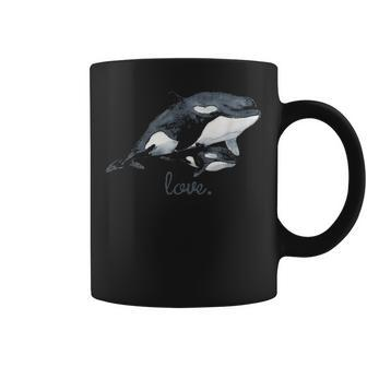 Cute Mom And Baby Orca Whale Killer Whale Coffee Mug - Seseable