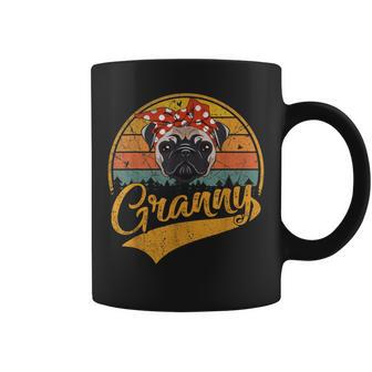Cute Mothers Day Gifts Retro Vintage Pug Granny Coffee Mug - Thegiftio UK