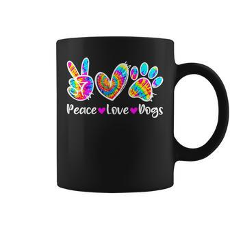 Cute Peace Love Dogs Tie Dye Dog Paw Dog Mom Mothers Day Coffee Mug - Thegiftio UK