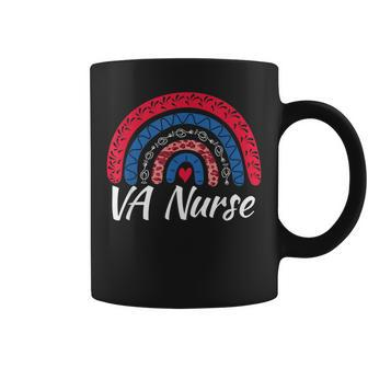 Cute Rainbow Leopard Va Nurse Veteran Rn Nursing Medical Coffee Mug - Seseable