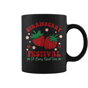 Cute Strawberry Festival Fruit Lovers Retro Vintage Coffee Mug | Mazezy