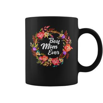 Cute Women Girls Mothers Day Best Mom Ever Flowers Coffee Mug | Mazezy AU