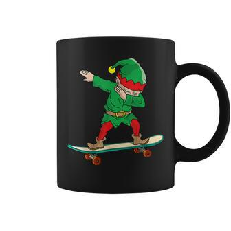 Dabbing Elf Skateboarding Kids Boys Skateboarder Christmas Coffee Mug - Thegiftio UK