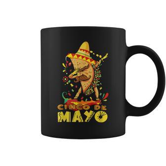 Dabbing Mexican Poncho Cinco De Mayo Taco Sombrero Funny Dab Coffee Mug | Mazezy