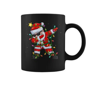 Dabbing Santa Claus Christmas Tree Lights Matching Xmas Boys Coffee Mug - Thegiftio UK
