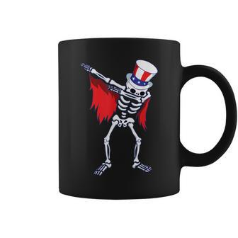 Dabbing Uncle Sam Skeleton Dab For Freedom 4Th Of July Skull Coffee Mug | Mazezy