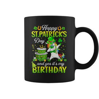 Dabbing Unicorn Happy St Patricks Day And My Birthday Coffee Mug | Mazezy