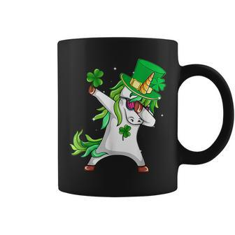 Dabbing Unicorn Leprechaun Hat Saint Patricks Day Shamrock Coffee Mug - Seseable