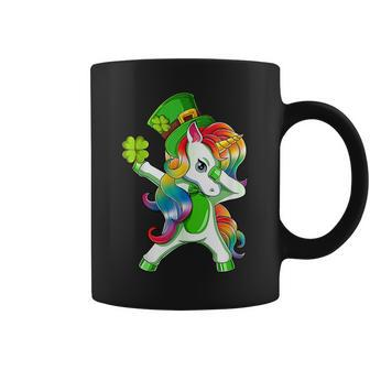 Dabbing Unicorn St Patricks Day Irish Shamrock Lepricorn Coffee Mug - Seseable
