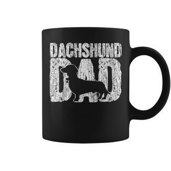 Dachshund Dad Wiener Father Fathers Day Vintage Gift Coffee Mug - Seseable