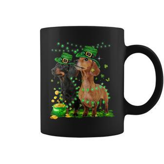 Dachshund St Patricks Day Lover Irish Shamrock Dog Loves Coffee Mug - Seseable