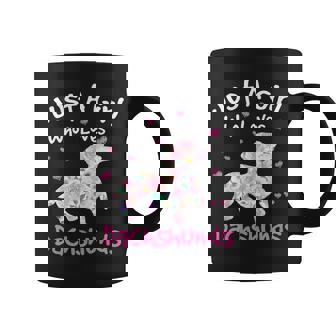 Dachshund Wiener Dog Just A Girl Who Loves Dachshunds Dog Silhouette Flower Gifts Doxie Coffee Mug - Monsterry