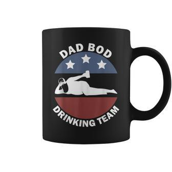 Dad Bod Drinking Team American Us Flag Vintage Fathers Day Coffee Mug - Seseable