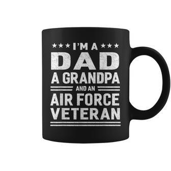 Dad Grandpa Air Force Veteran Vintage Top Mens Gift Coffee Mug - Seseable