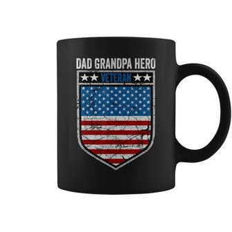Dad Grandpa Hero Veteran Memorial Day Flag Veterans Day Coffee Mug - Seseable