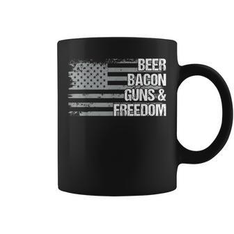 Dad Grandpa Veteran Us Flag Beer Bacon Guns Freedom Coffee Mug | Mazezy