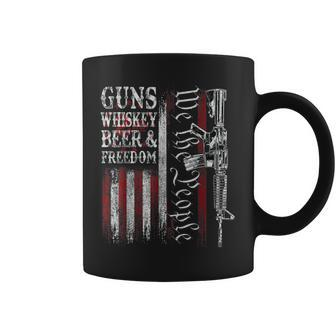 Dad Grandpa Veteran Us Flag Guns Whiskey Beer Freedom Coffee Mug | Mazezy