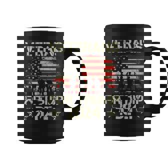 Dad Grandpa Veterans For Trump 2024 American Flag Vintage Coffee Mug | Mazezy