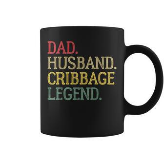 Dad Husband Cribbage Legend Vintage Cribbage Board Game Coffee Mug - Seseable