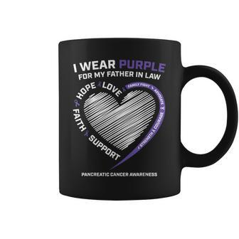 Dad I Wear Purple Father In Law Pancreatic Cancer Awareness Coffee Mug | Mazezy