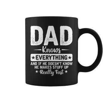 Dad Knows Everything Fathers Day New Name Is Daddy Gift For Mens Coffee Mug | Mazezy CA