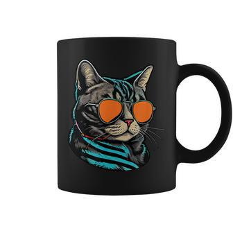 Dad Mom Cat Sunglasses American Shorthair Cat Coffee Mug | Mazezy