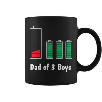 Dad Of 3 Boys Froms Son Fathers Day Low Battery Classic Coffee Mug | Mazezy