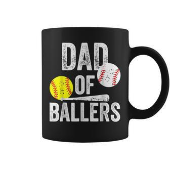 Dad Of Ballers Funny Dad Of Baseball And Softball Playe Coffee Mug | Mazezy