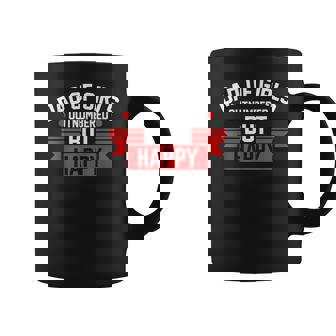 Dad Of Girls Outnumbered But Happy Girl Dad Coffee Mug - Thegiftio