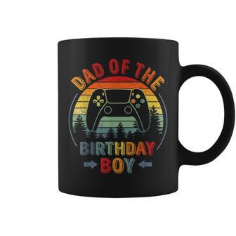 Dad Of The Birthday Boy Vintage Matching Gamer Birthday Coffee Mug - Seseable