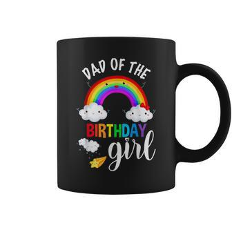 Dad Of The Birthday Girl Rainbow B-Day Matching Family Coffee Mug - Thegiftio UK
