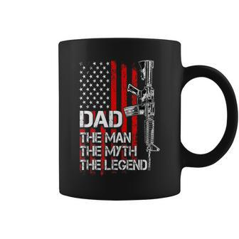 Dad Pro Gun The Man American Flag Fathers Day Coffee Mug | Mazezy