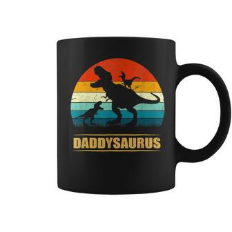 Dad Saurus Daddy Dinosaur T Rex 2 Kids Family Fathers Day Coffee Mug | Mazezy