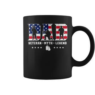 Dad Veteran The Myth The Legend Veterans Day Flag Coffee Mug - Seseable
