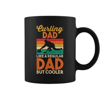 Dads Day | Retro Curling Dad Like A Regular Dad But Cooler Coffee Mug | Mazezy