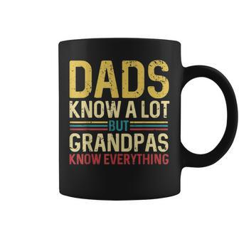 Dads Knows A Lot But Grandpas Know Everything Vintage Coffee Mug - Seseable