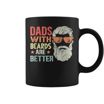 Dads With Beards Are Better Retro Fathers Day Bearded Daddy Coffee Mug - Thegiftio UK